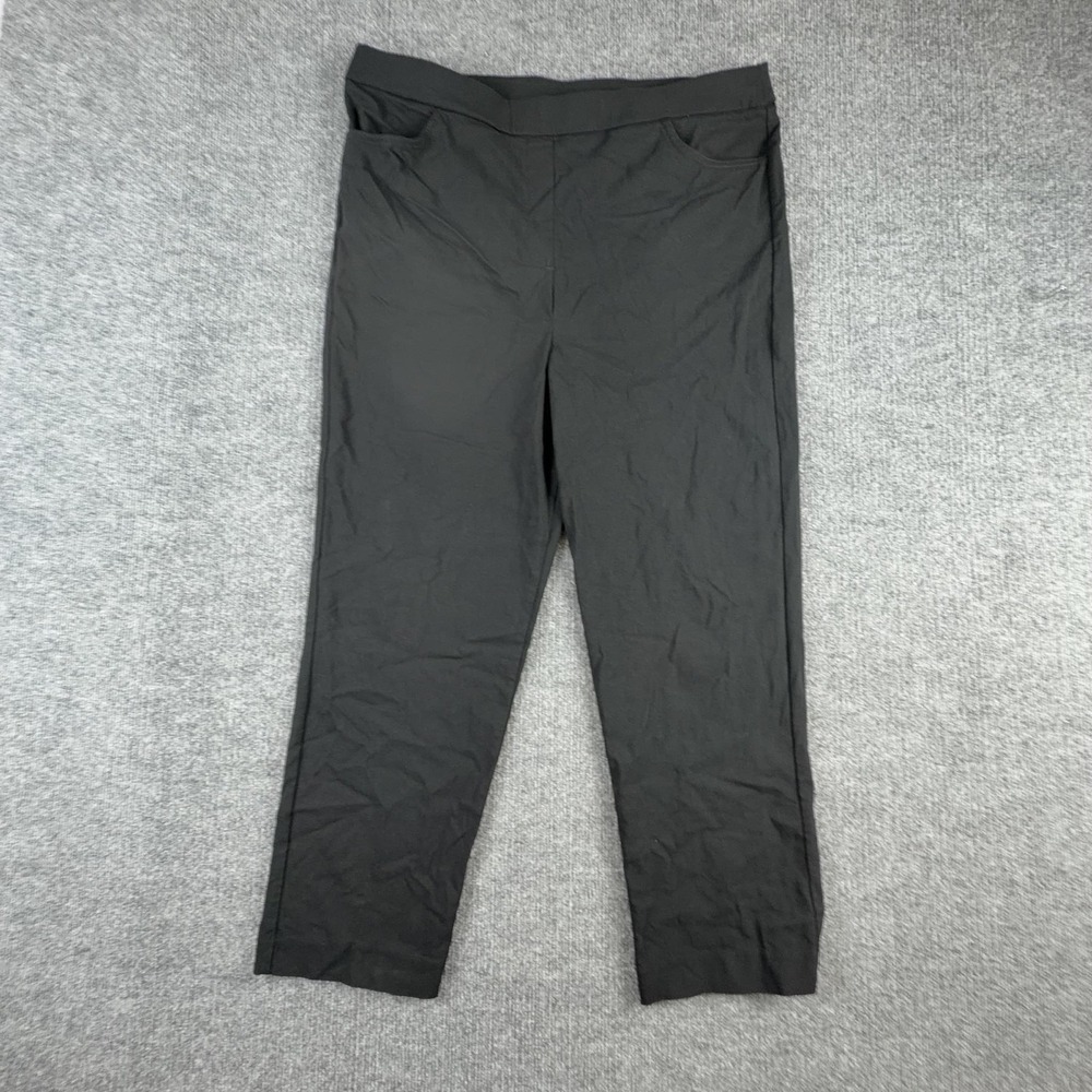 Alfred Dunner Dress Pants Womens 18 Black Ponte Pull On Elastic Waist Stretch